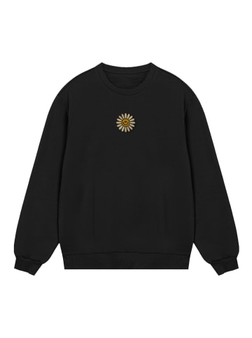 F4NT4STIC Sweatshirt Happy Flower Bestickt in schwarz