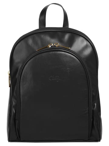 Cluty City-Rucksack echt Leder in schwarz