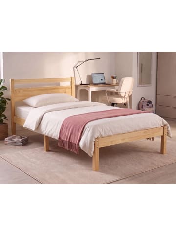 Beliani Einzelbett MERCURER in Braun - (W) 127 x (H) 80 x (L) 208 cm