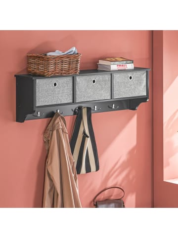 SoBuy Wandgarderobe in Matt-Schwarz - (W) 20 x (H) 31 x (L) 100 cm