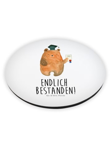 Mr. & Mrs. Panda Rund Magnet Bär Prüfung mit Spruch in Weiß