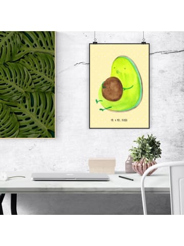 Mr. & Mrs. Panda Poster Avocado Pfeifen ohne Spruch in Gelb Pastell