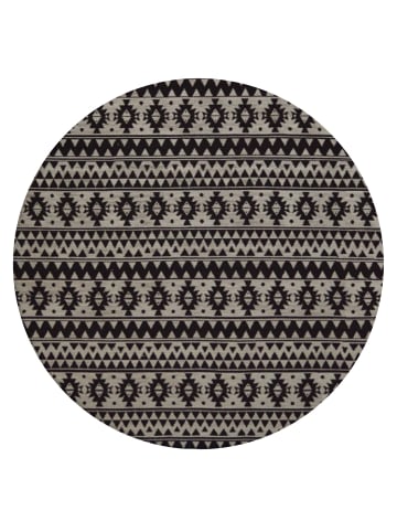 Kayoom Kurzflor Teppich Sunny 210 in schwarz - rund