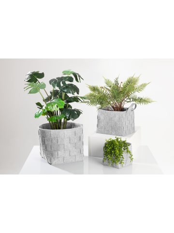N8WERK Aufbewahrungskorb Filz 40x30x30cm hellgrau mit Henkel grau