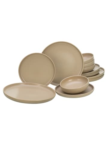 CreaTable CreaTable, Uno 33074, Serie Uno Sand, Teller Set 12 teilig in Sand