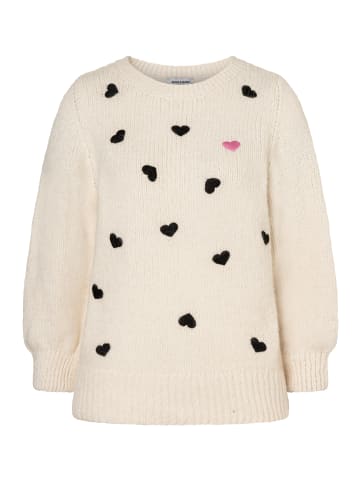 More & More süßer 3/4 Arm Strickpullover, Herzen in offwhite