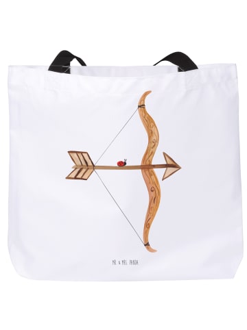 Mr. & Mrs. Panda Tote Bag Sternzeichen Schütze ohne Spruch in Weiß