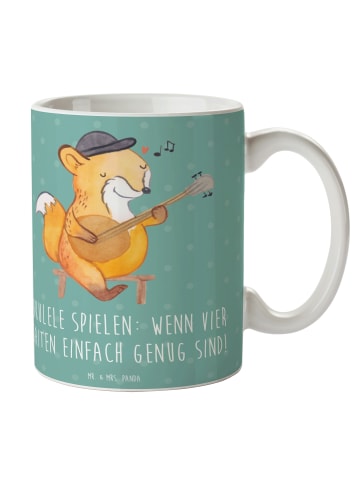 Mr. & Mrs. Panda Mug Ukulele Freude mit Spruch in Meeresbrise