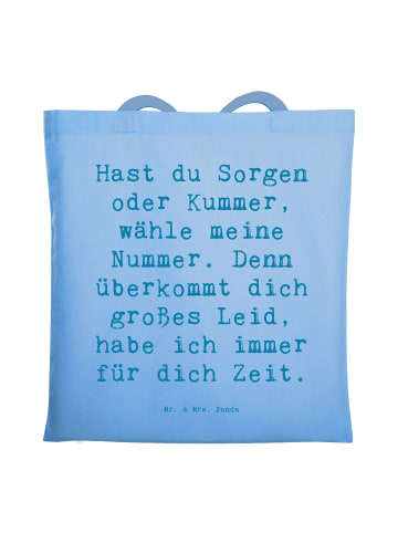 Mr. & Mrs. Panda Shopping Tasche Spruch Schutz Rufnummer mit Spruch in Sky Blue