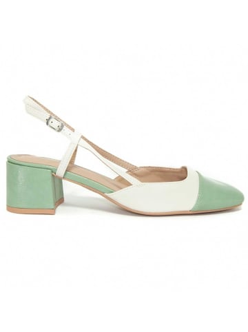 Montevita Pumps Zweifarbiger High Heel mit offener Ferse und geschlossener Spitze in Grün
