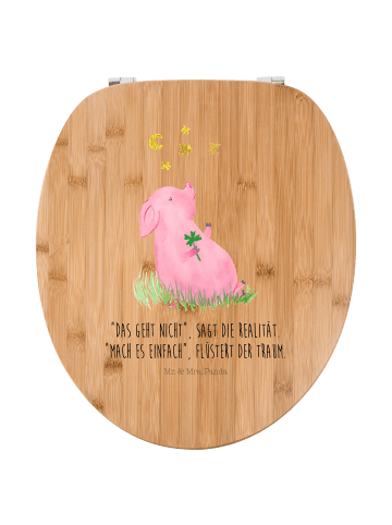 Mr. & Mrs. Panda Klobrille Schwein Glück mit Spruch in Braun