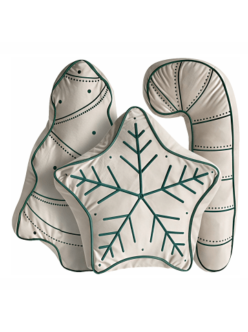 Beliani 3er-Set Dekokissen JOLLYTRIO in Beige/Grün