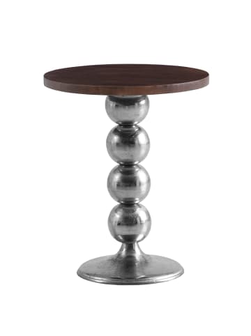 FineBuy Beistelltisch in Silber / Mango / 50x50x62
