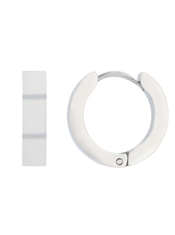 Adeliás Unisex Ohrringe – Klappcreole aus Edelstahl in silber