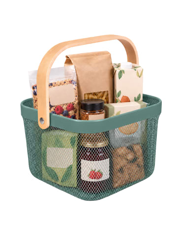 relaxdays Aufbewahrungskorb in Mint - (B)26x (H)17,5 x (T)24,5 cm