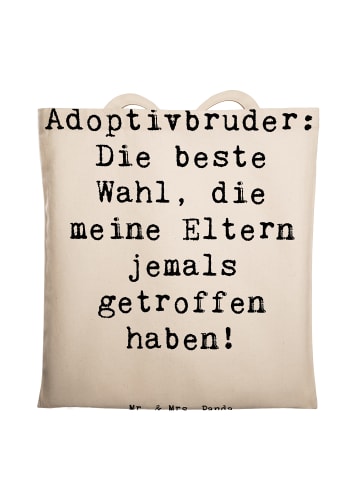Mr. & Mrs. Panda Tragetasche Adoptivbruder Liebe mit Spruch in Creme