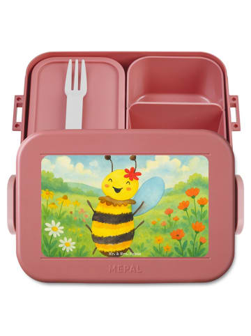 Mr. & Mrs. Panda Essensbox Biene Happy Design ohne Spruch in Rot Pastell