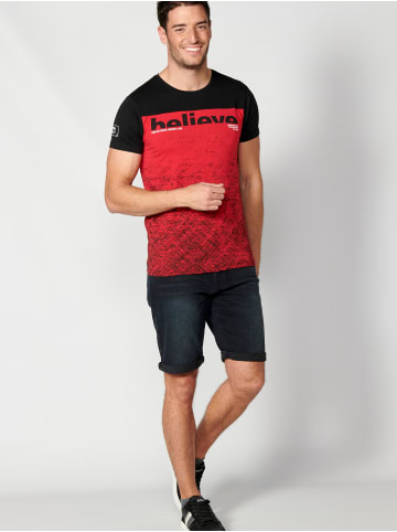 KOROSHI Kurzarm T-Shirt in rot