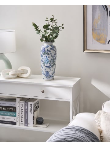 Beliani Blumenvase GUADIX in Weiß/Blau/Grün - (W) 13 x (H) 35 x (L) 13 cm