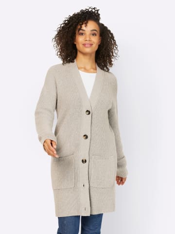 Heine Longstrickjacke in sand-meliert