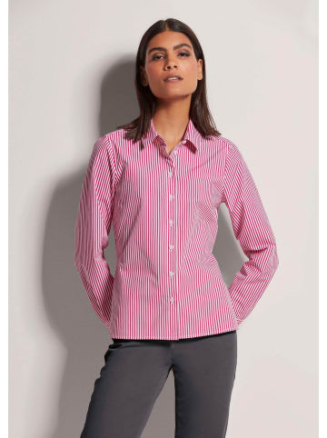 MADELEINE Streifenbluse aus reiner Baumwolle in magenta / wollweiß