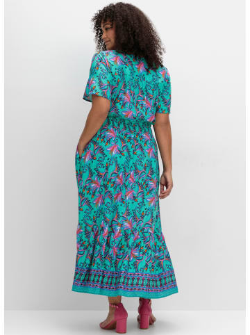 sheego by Joe Browns Maxikleid in aqua-gemustert