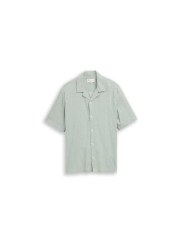 TOM TAILOR Denim Halbarmhemd in green mint geometrical print