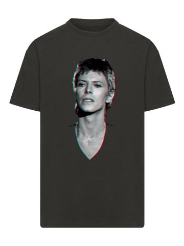 F4NT4STIC Oversize T-Shirt TV Times Pop Star David Bowie Portrait 1977 in schwarz