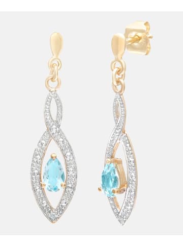 Diamant L'éternel Ohrhänger aus 375 Gelbgold mit Diamant mit Topas