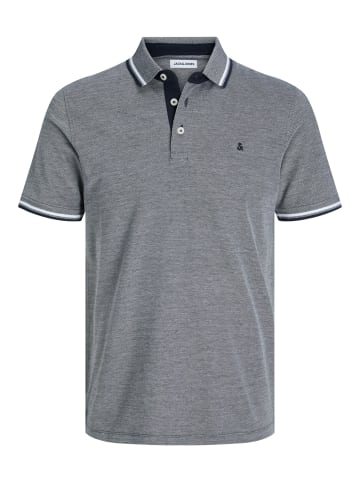 Jack & Jones + Fit Polo Shirt JJEPAULOS Sommer Hemd Pique in Grau-4