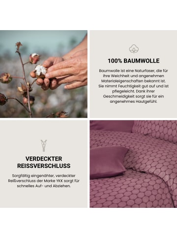 Schiesser Feinbiber-Bettwäsche-Set Drops in Mauve