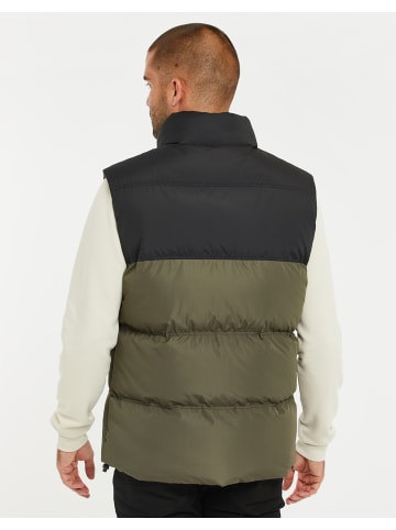 Threadbare Steppweste THB Jacket Gilet Lethame in Schwarz/ Khaki