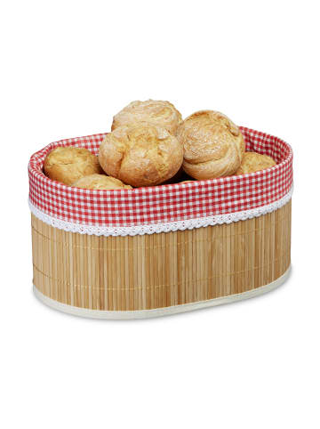 relaxdays 5 x Brotkörbchen in Natur - (B)33,5 x (H)16,5 x (T)23,5 cm