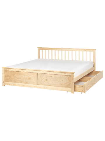 Beliani 3-tlg Doppelbett OLENDON in Braun
