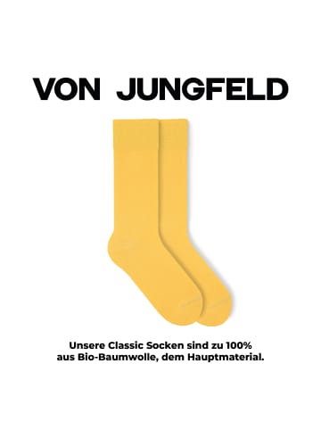 von Jungfeld Gemusterte Socken Classic & Icons Socken Bundle in Gelb