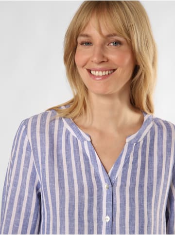 Ambiance Leinenkleid in blau weiß - 0003