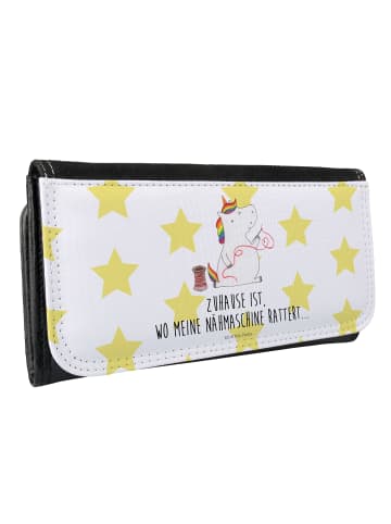 Mr. & Mrs. Panda Portemonnaie für Damen Einhorn Näherin mit Spruch in Weiß