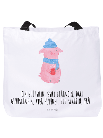 Mr. & Mrs. Panda Schultasche Schweinchen Glühwein mit Spruch in Weiß