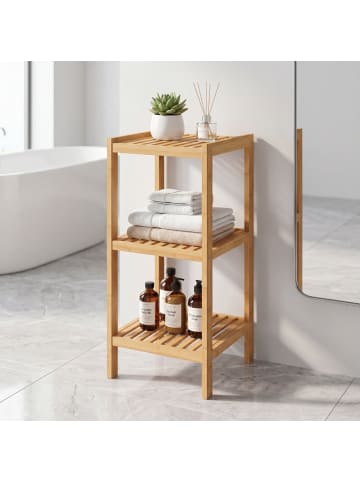 SONGMICS Badregal Bambou in Naturfarben - (B)33 x (H)79.5 x (T)33 cm