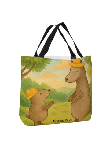 Mr. & Mrs. Panda Strandtasche Bären mit Hut Design ohne Spruch in Weiß