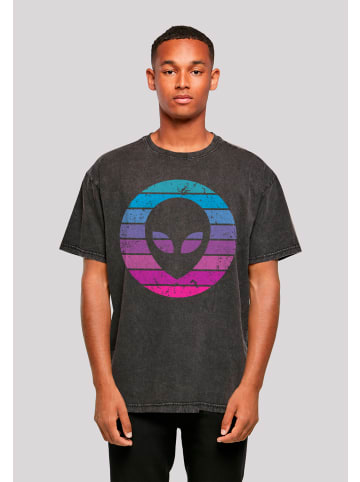 F4NT4STIC Oversize T-Shirt Alien Kopf in schwarz
