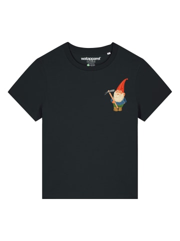 wat? Apparel T-Shirt Gartenzwerg in Schwarz