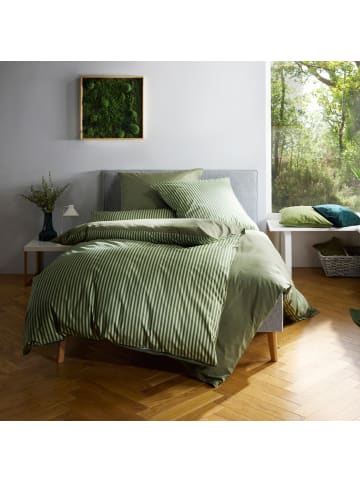 Erwin Müller Perkal Wendebettwäsche in oliv-jade