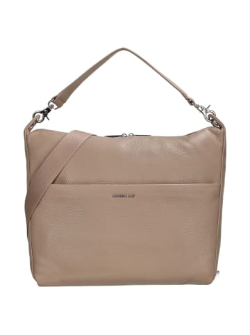 Mandarina Duck Mellow Leather Hobo - Schultertasche 33 cm (nero) in warm taupe