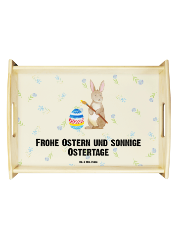 Mr. & Mrs. Panda Holz Tablett Hase Eier Malen mit Spruch in Blumig