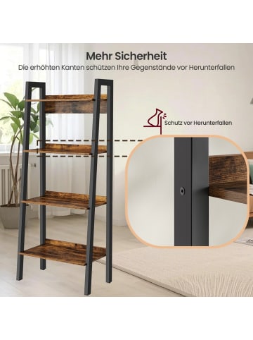 VASAGLE Standregal Barnet in Vintagebraun-Schwarz - (B)34 x (H)137.5 x (T)56 cm