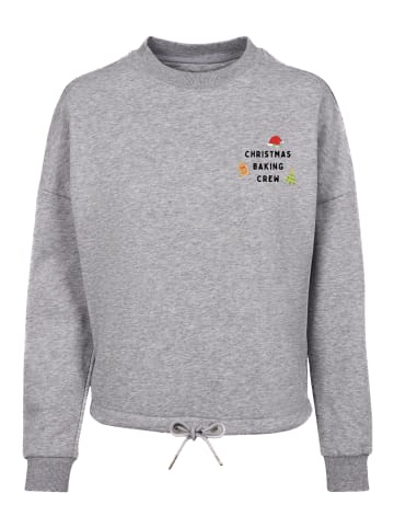F4NT4STIC Oversize Sweatshirt Christmas Baking Crew in grau meliert