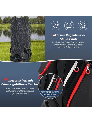 COSTWAY Golfbag 14er Einteilung in Schwarz