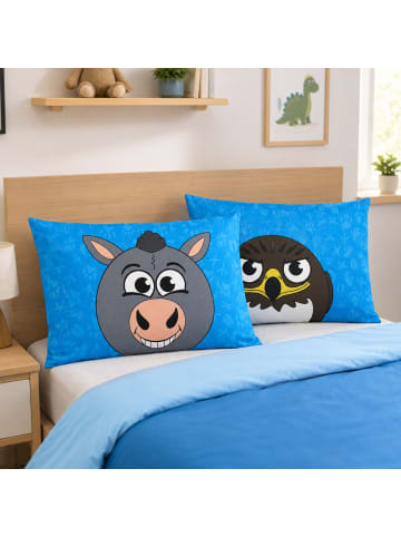 COFI 1453 Cucciolini Kinder Kissenbezug (1 Stk.) 70 × 50 cm Baumwolle in Blau