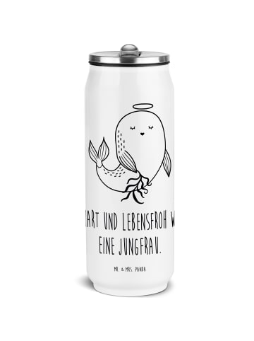 Mr. & Mrs. Panda Trinkflasche Sternzeichen Jungfrau mit Spruch in Weiß